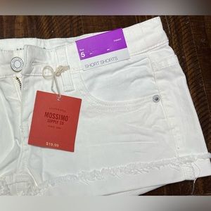 white Jean Shorts denim, cuffed jean size 5. Brand new Jean shirts with tags